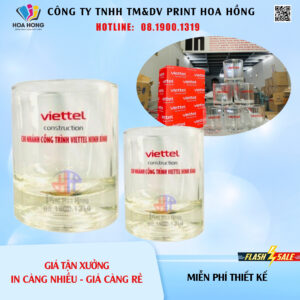 cốc thuỷ tinh in ấn quà tặng doanh nghiệp