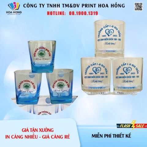 Cốc thuỷ tinh in ấn logo